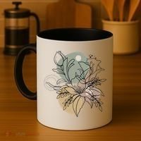 Abstract Floral Modern Botanical Coffee Mug thumb 4