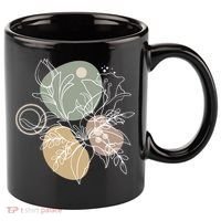 Abstract Floral Modern Botanical 11oz C Handle Ceramic Mug thumb 0