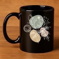 Abstract Floral Modern Botanical 11oz C Handle Ceramic Mug thumb 4