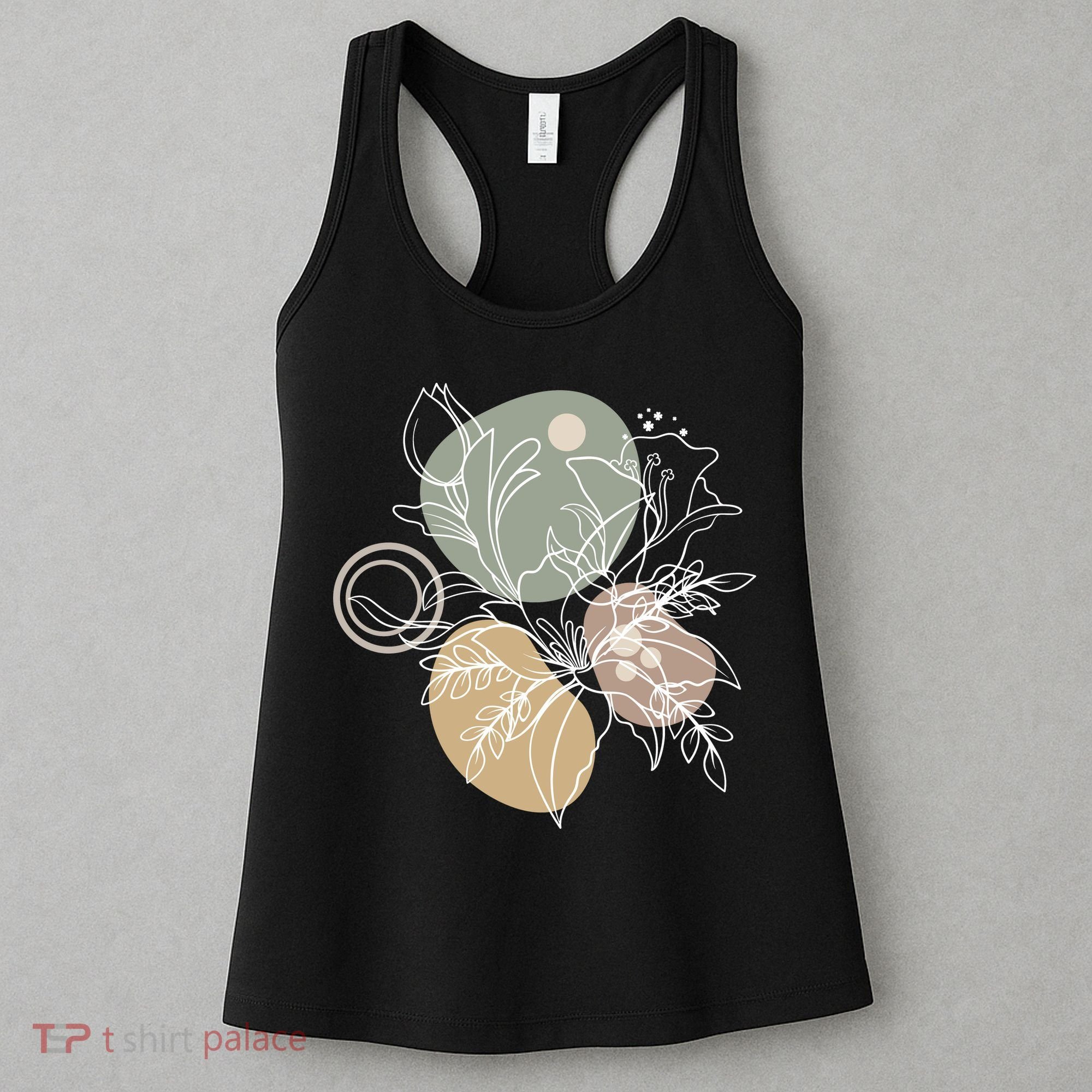 Abstract Floral Modern Botanical Women's Tank Top