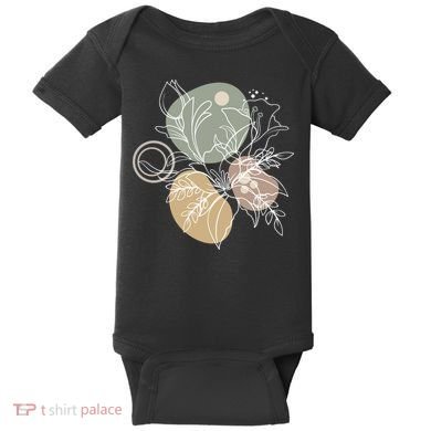 Abstract Floral Modern Botanical Baby Bodysuit