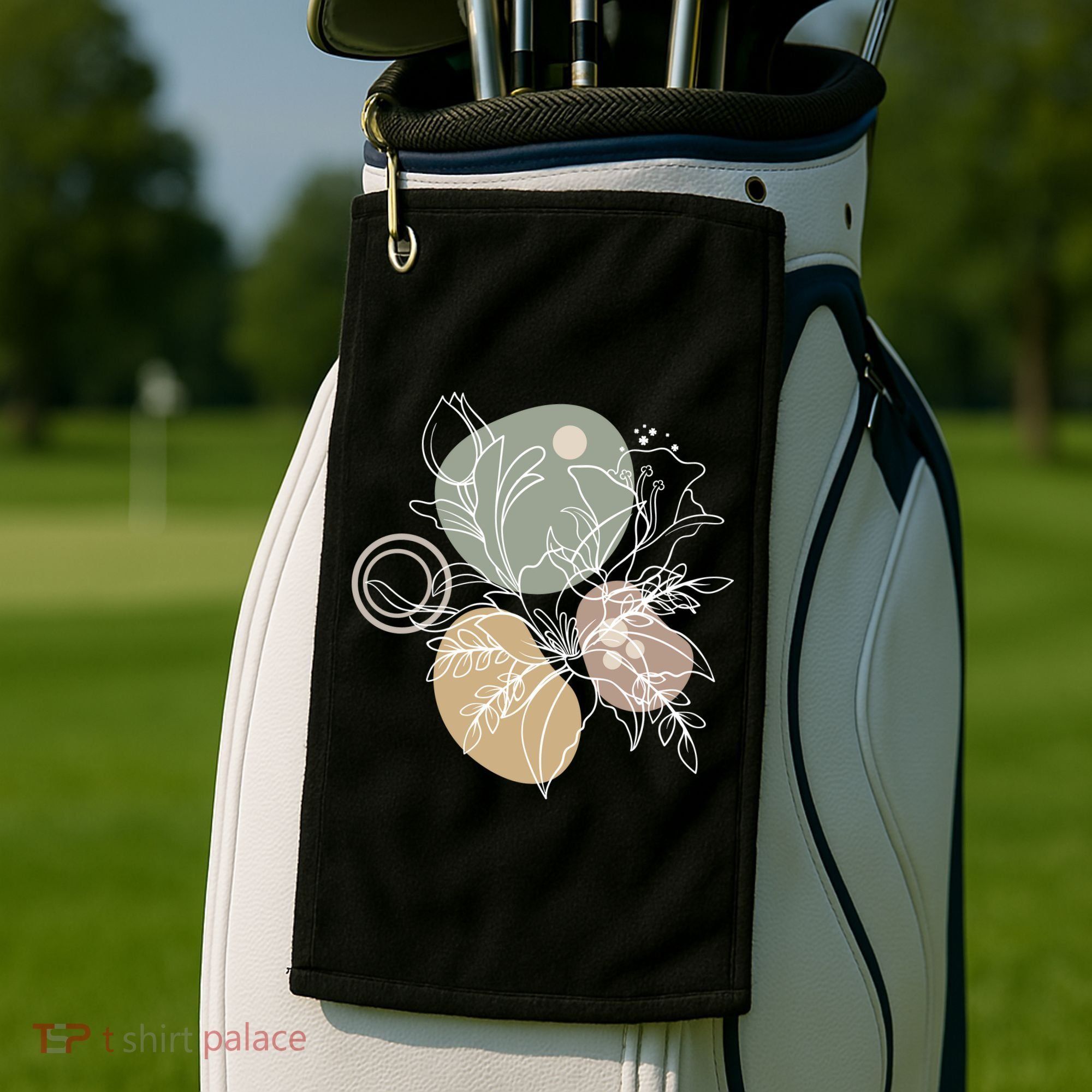 Abstract Floral Modern Botanical Golf Towel