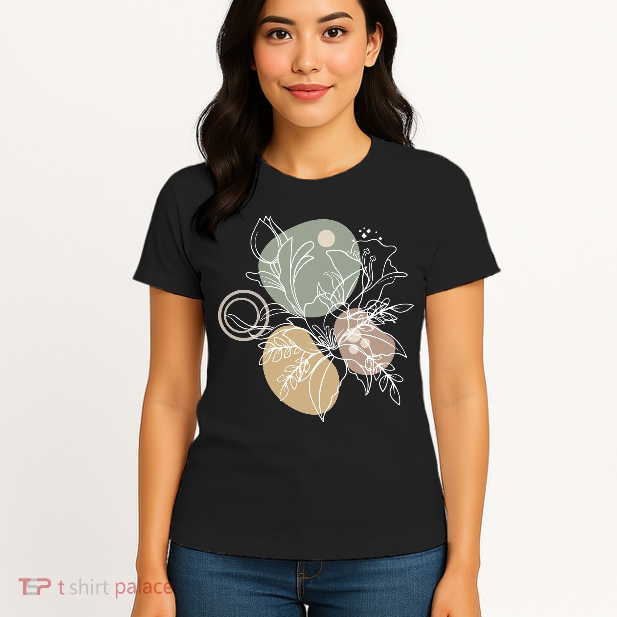 Abstract Floral Modern Botanical Women's T-Shirt