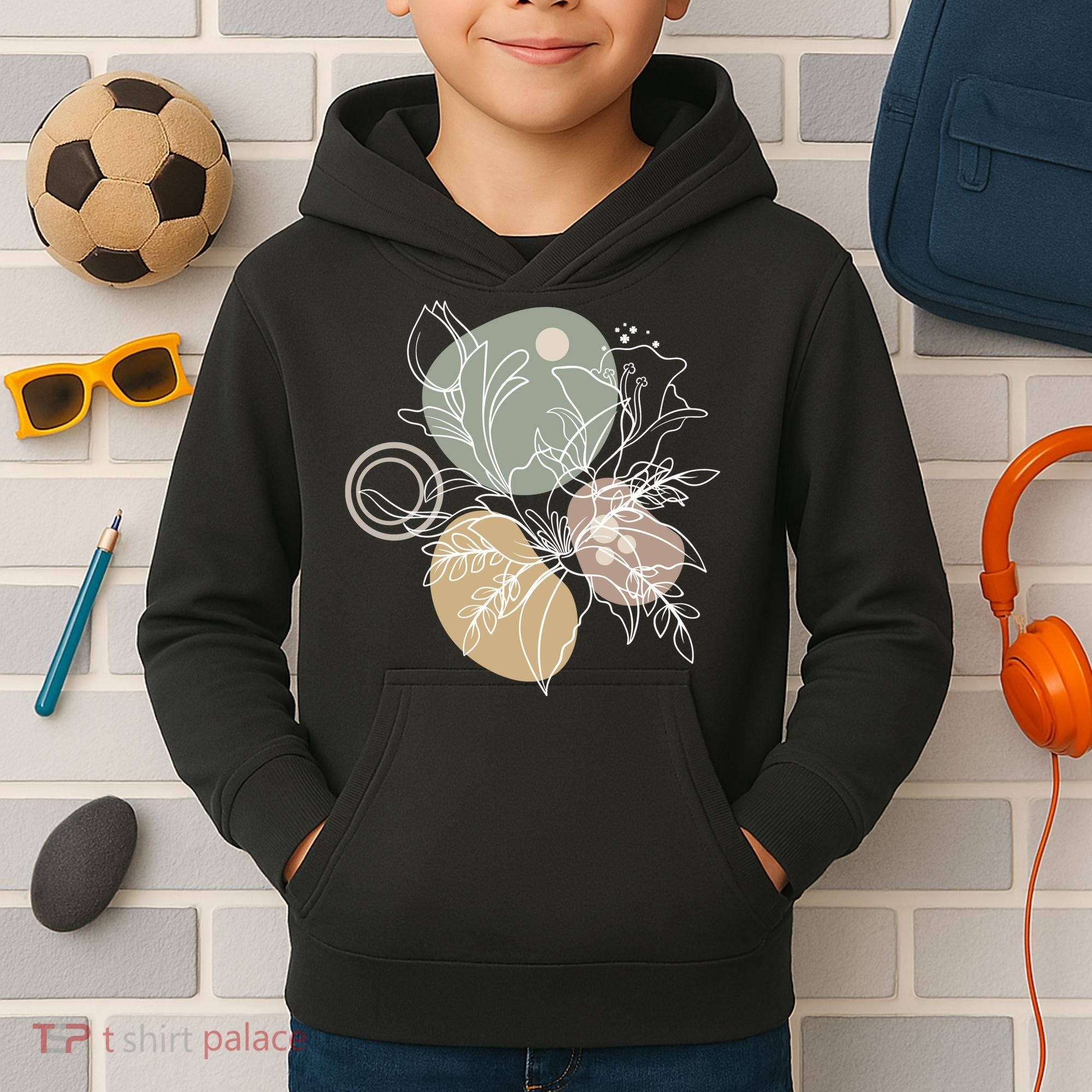 Abstract Floral Modern Botanical Kids Hoodie