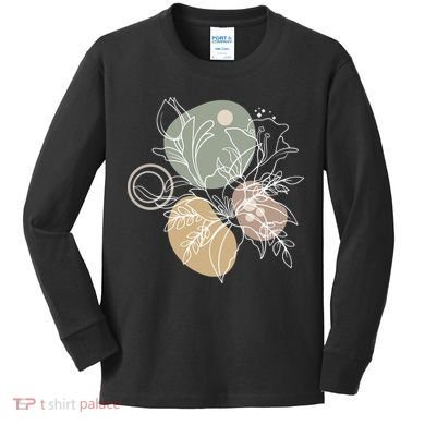 Abstract Floral Modern Botanical Kids Long Sleeve Shirt