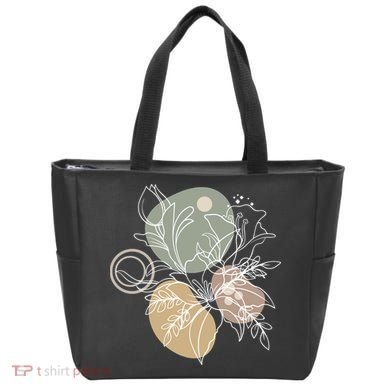 Abstract Floral Modern Botanical Tote Bag