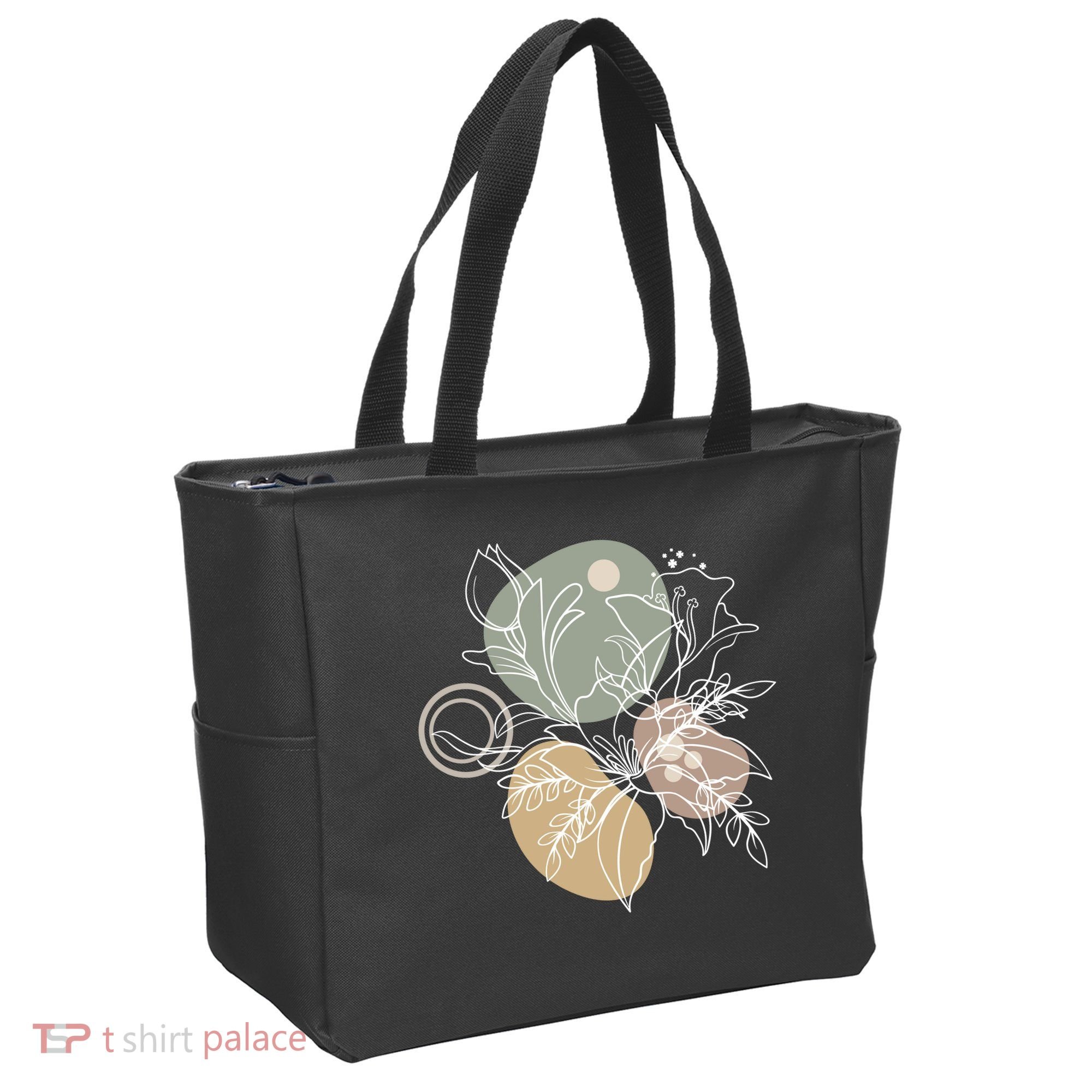 Abstract Floral Modern Botanical Tote Bag