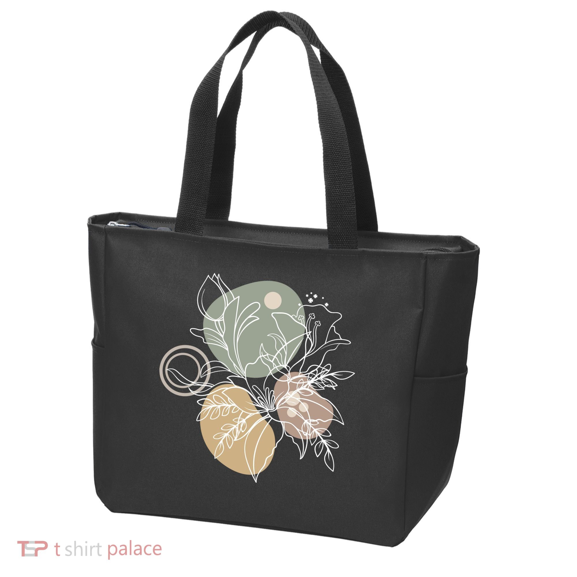 Abstract Floral Modern Botanical Tote Bag