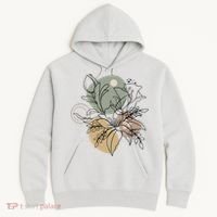 Abstract Floral Modern Botanical Hoodie thumb 0