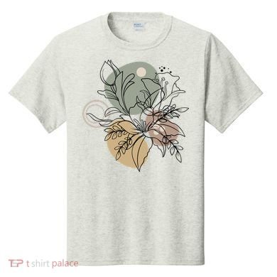 Abstract Floral Modern Botanical T-Shirt