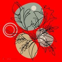 Abstract Floral Modern Botanical Santa Hat thumb 1