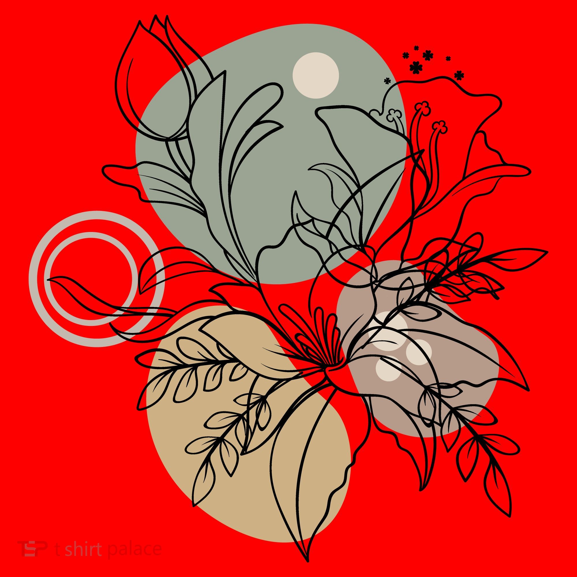 Abstract Floral Modern Botanical Santa Hat