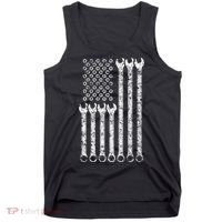 American Flag Mechanic Wrench Gift Mens Womens Tank Top thumb 0