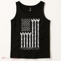 American Flag Mechanic Wrench Gift Mens Womens Tank Top thumb 2