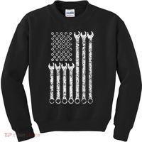 American Flag Mechanic Wrench Gift Mens Womens Kids Sweatshirt thumb 0