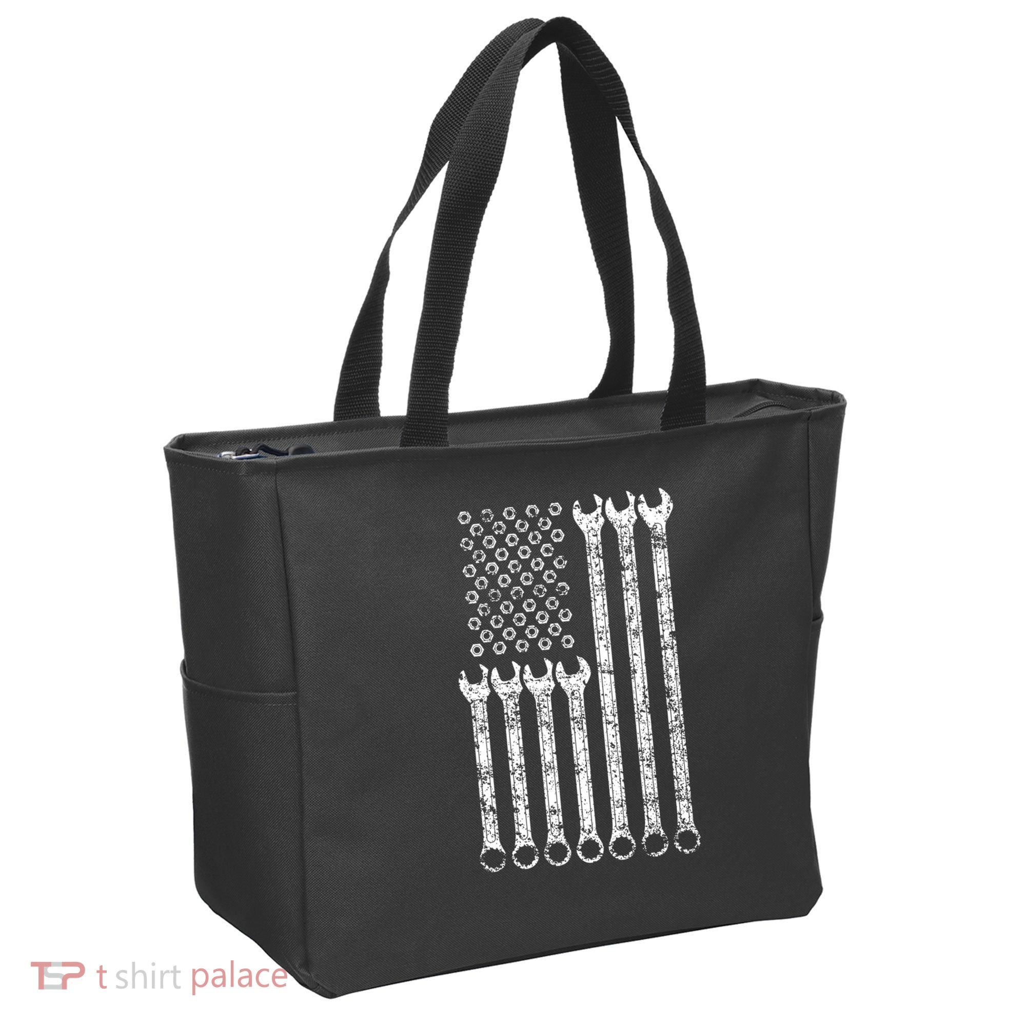 American Flag Mechanic Wrench Gift Mens Womens Tote Bag