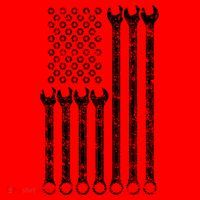 American Flag Mechanic Wrench Gift Mens Womens Santa Hat thumb 1