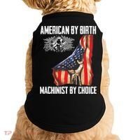 American Flag Machinist By Choice Funny For Machinist Doggie Tank thumb 0