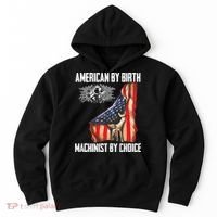 American Flag Machinist By Choice Funny For Machinist Hoodie thumb 0