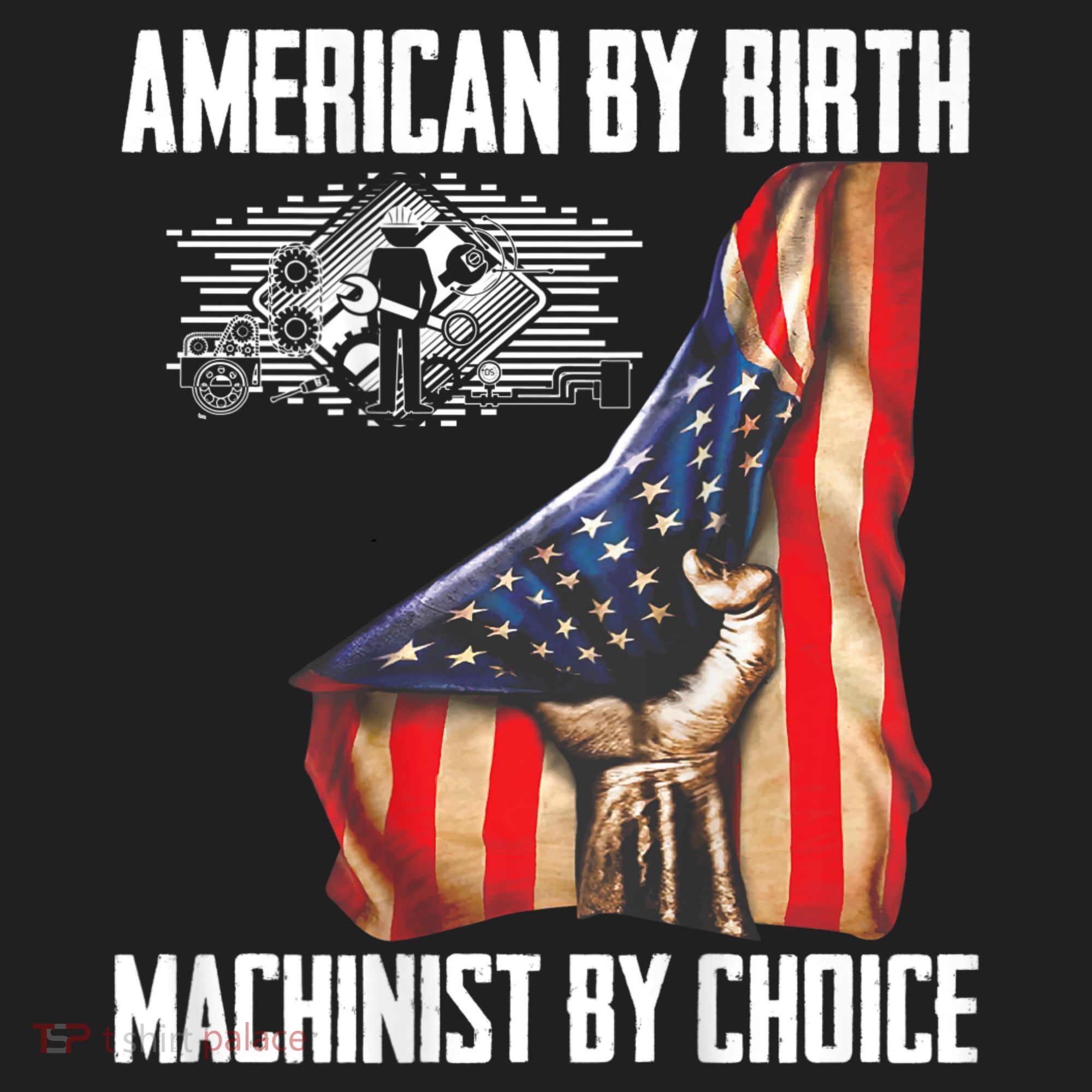 American Flag Machinist By Choice Funny For Machinist Beanie