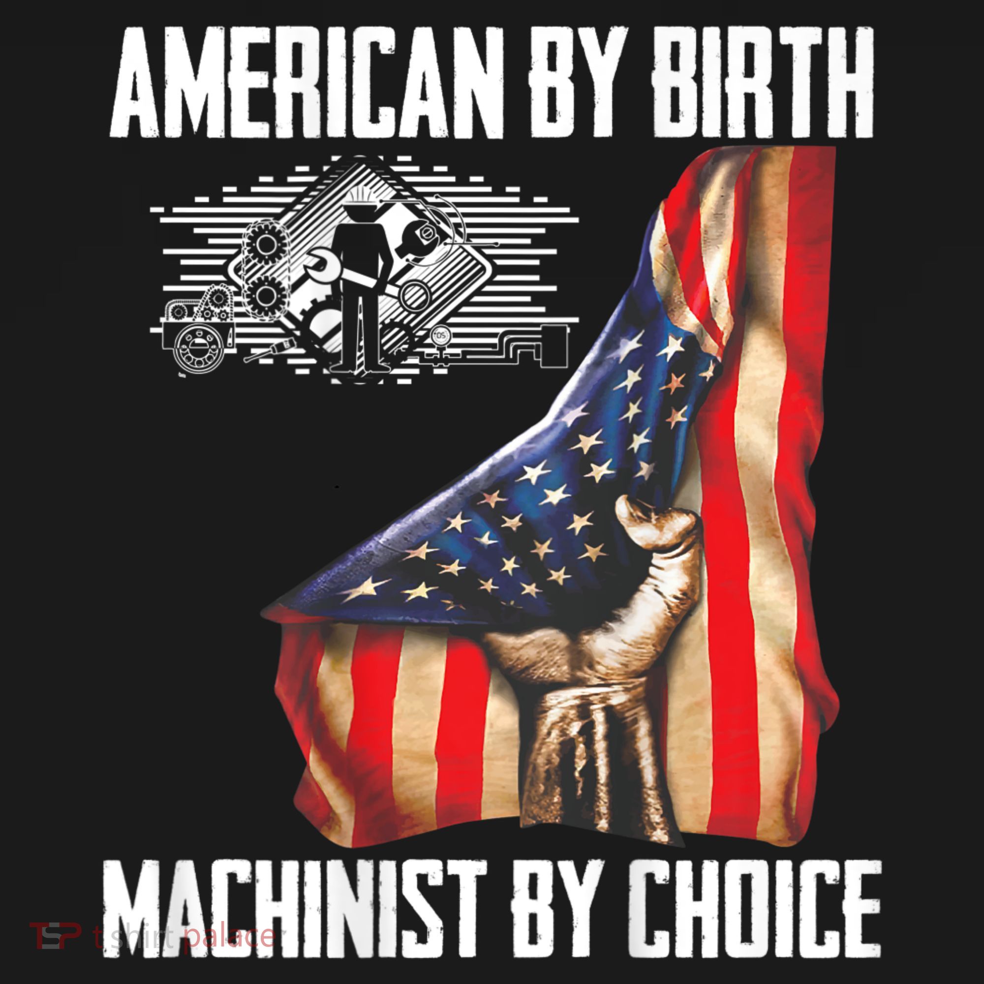 American Flag Machinist By Choice Funny For Machinist Ornament