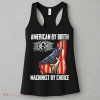 American Flag Machinist By Choice Funny For Machinist Women's Tank Top thumb 3