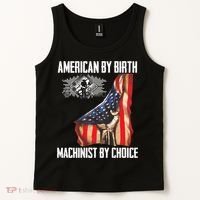 American Flag Machinist By Choice Funny For Machinist Tank Top thumb 2