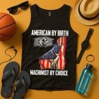 American Flag Machinist By Choice Funny For Machinist Tank Top thumb 4