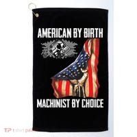 American Flag Machinist By Choice Funny For Machinist Golf Towel thumb 0