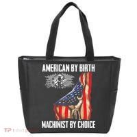 American Flag Machinist By Choice Funny For Machinist Tote Bag thumb 0