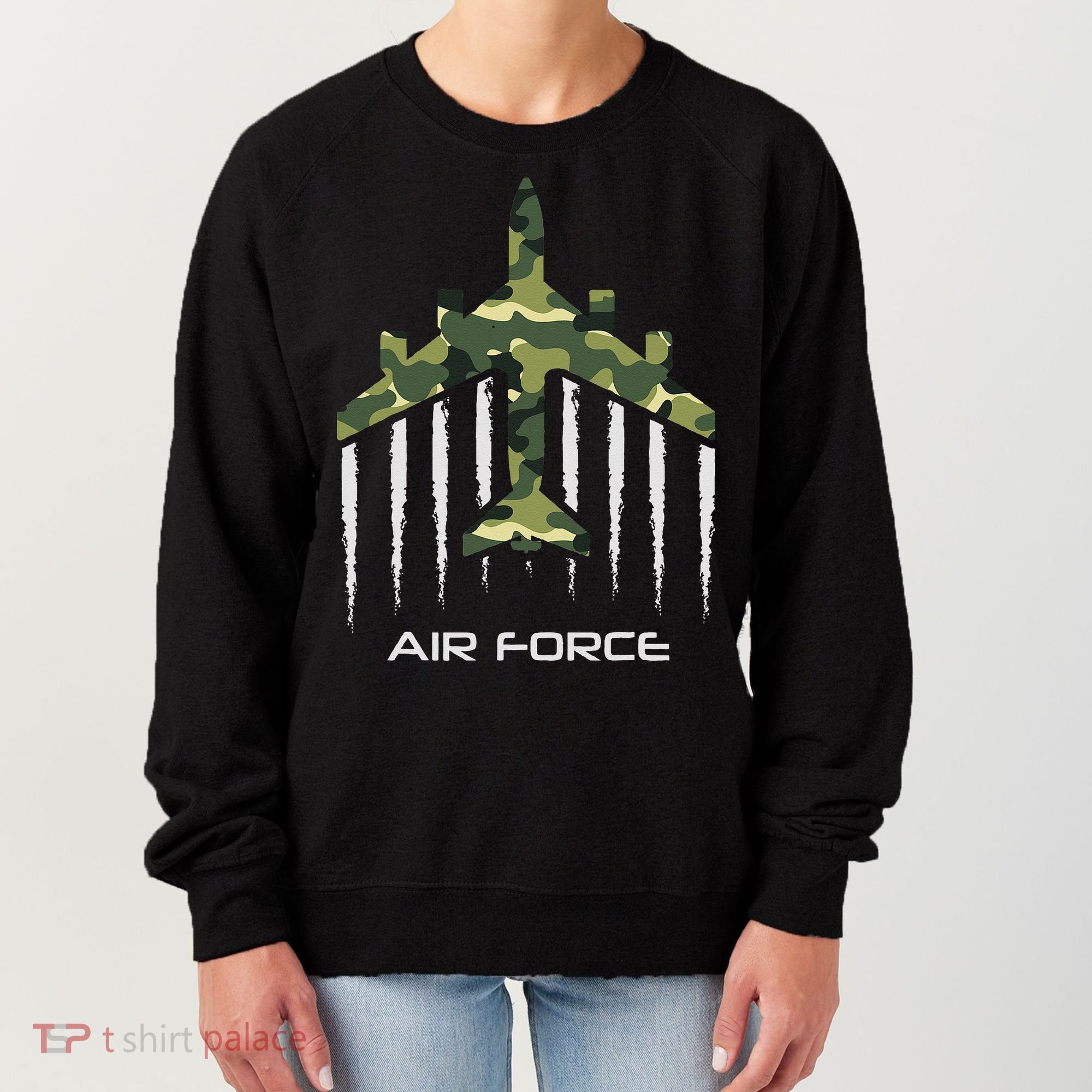 Air force Military pilot Fighter jet Camouflage American Pj Women's Sweatshirt