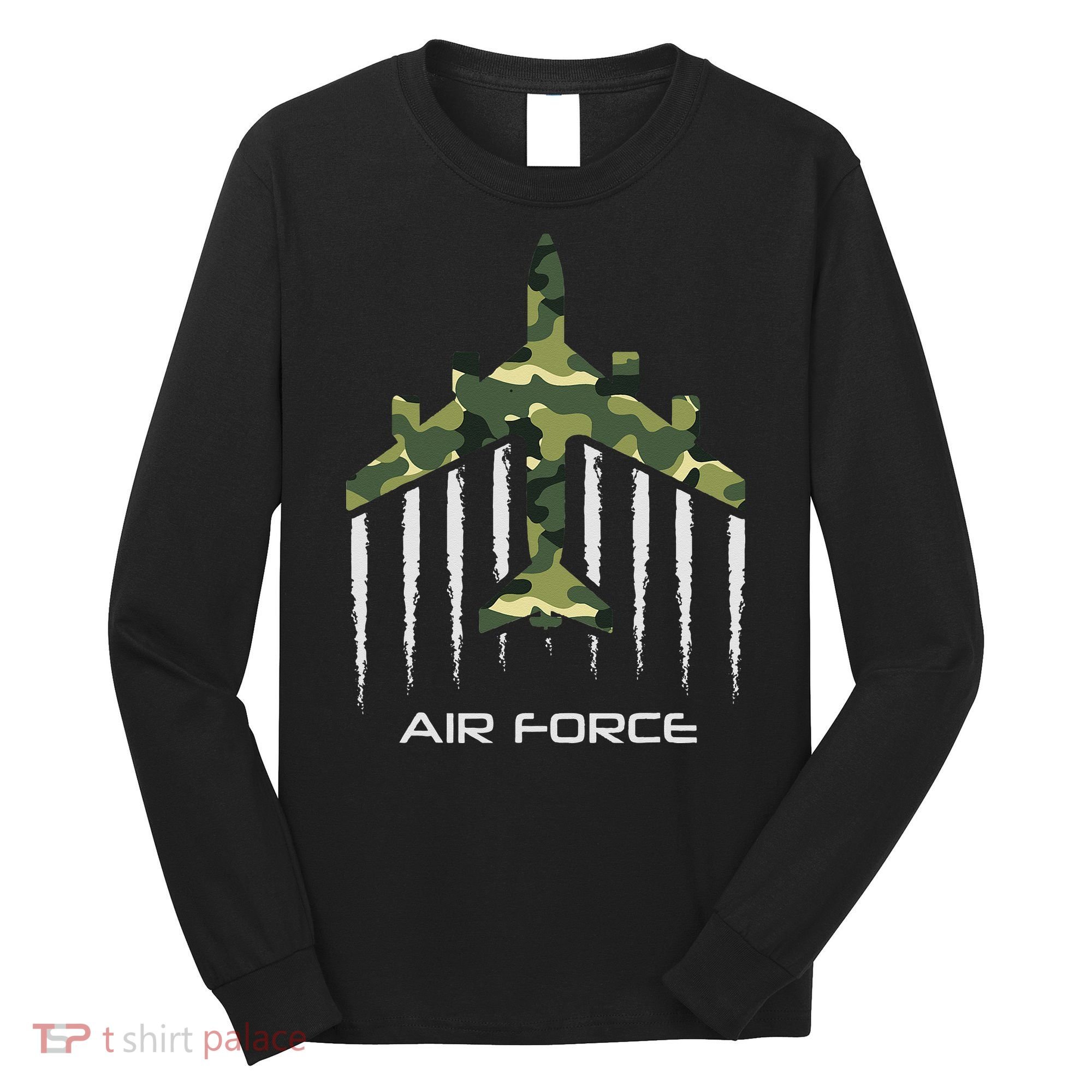 Air force Military pilot Fighter jet Camouflage American Pj Long Sleeve Shirt