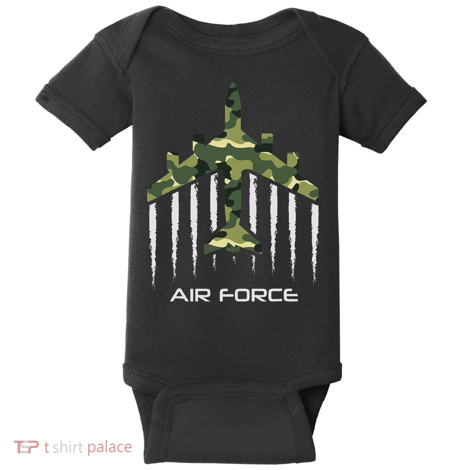 Air force Military pilot Fighter jet Camouflage American Pj Baby Bodysuit