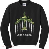 Air force Military pilot Fighter jet Camouflage American Pj Kids Sweatshirt thumb 0