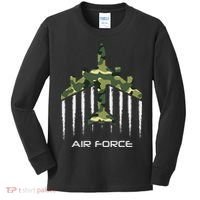 Air force Military pilot Fighter jet Camouflage American Pj Kids Long Sleeve Shirt thumb 0