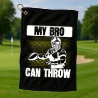 American Football My Bro Can Throw Quarterback Gift Golf Towel thumb 1