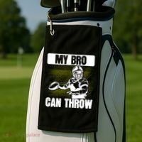 American Football My Bro Can Throw Quarterback Gift Golf Towel thumb 2