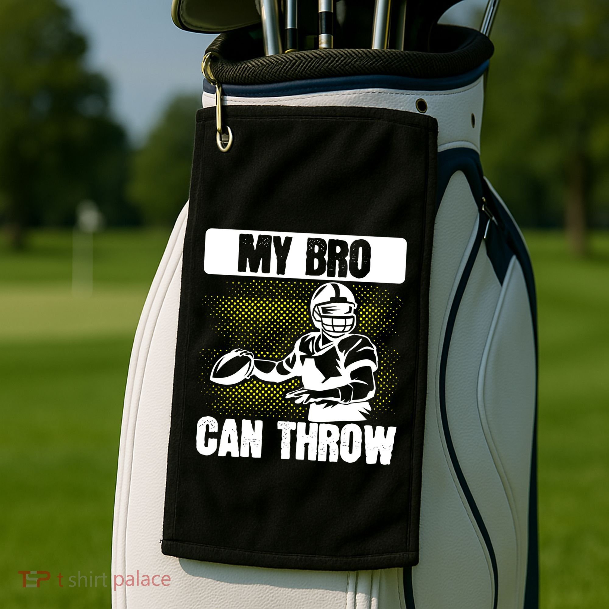 American Football My Bro Can Throw Quarterback Gift Golf Towel