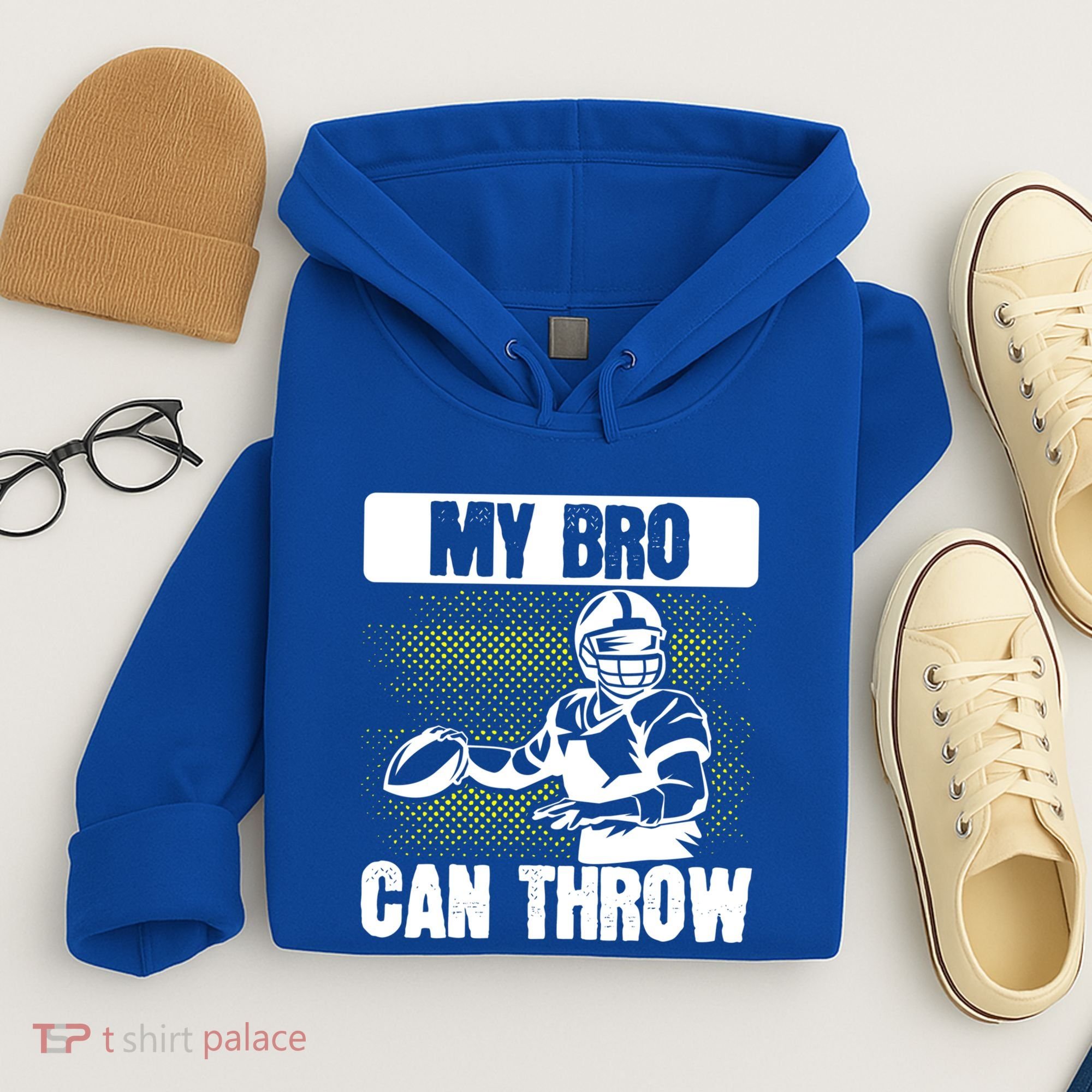 American Football My Bro Can Throw Quarterback Gift Hoodie