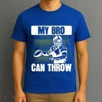 American Football My Bro Can Throw Quarterback Gift T-Shirt thumb 3