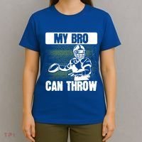 American Football My Bro Can Throw Quarterback Gift T-Shirt thumb 4