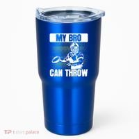 American Football My Bro Can Throw Quarterback Gift Tumbler thumb 0