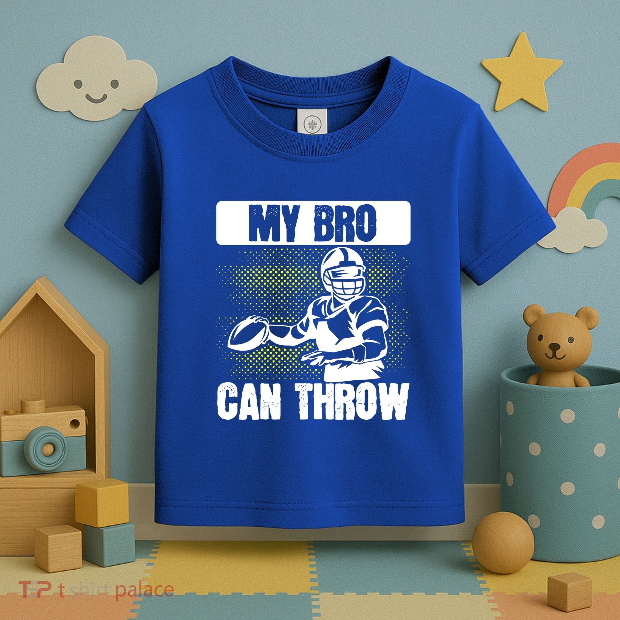 American Football My Bro Can Throw Quarterback Gift Toddler T-Shirt