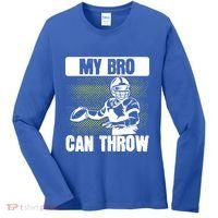 American Football My Bro Can Throw Quarterback Gift Women's Long Sleeve Shirt thumb 0