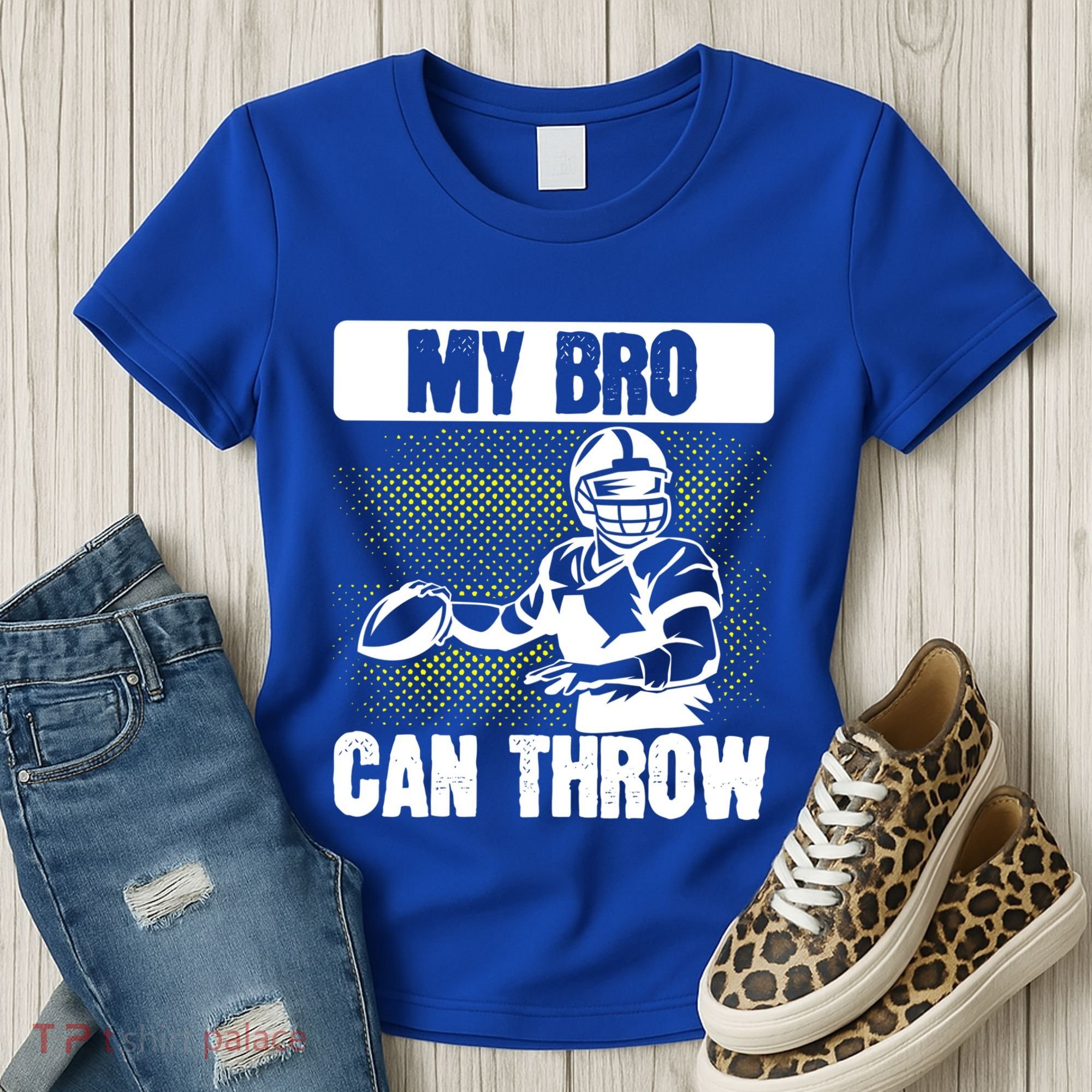 American Football My Bro Can Throw Quarterback Gift Women's T-Shirt