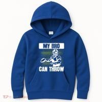 American Football My Bro Can Throw Quarterback Gift Kids Hoodie thumb 0