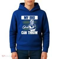 American Football My Bro Can Throw Quarterback Gift Kids Hoodie thumb 4