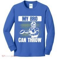 American Football My Bro Can Throw Quarterback Gift Kids Long Sleeve Shirt thumb 0