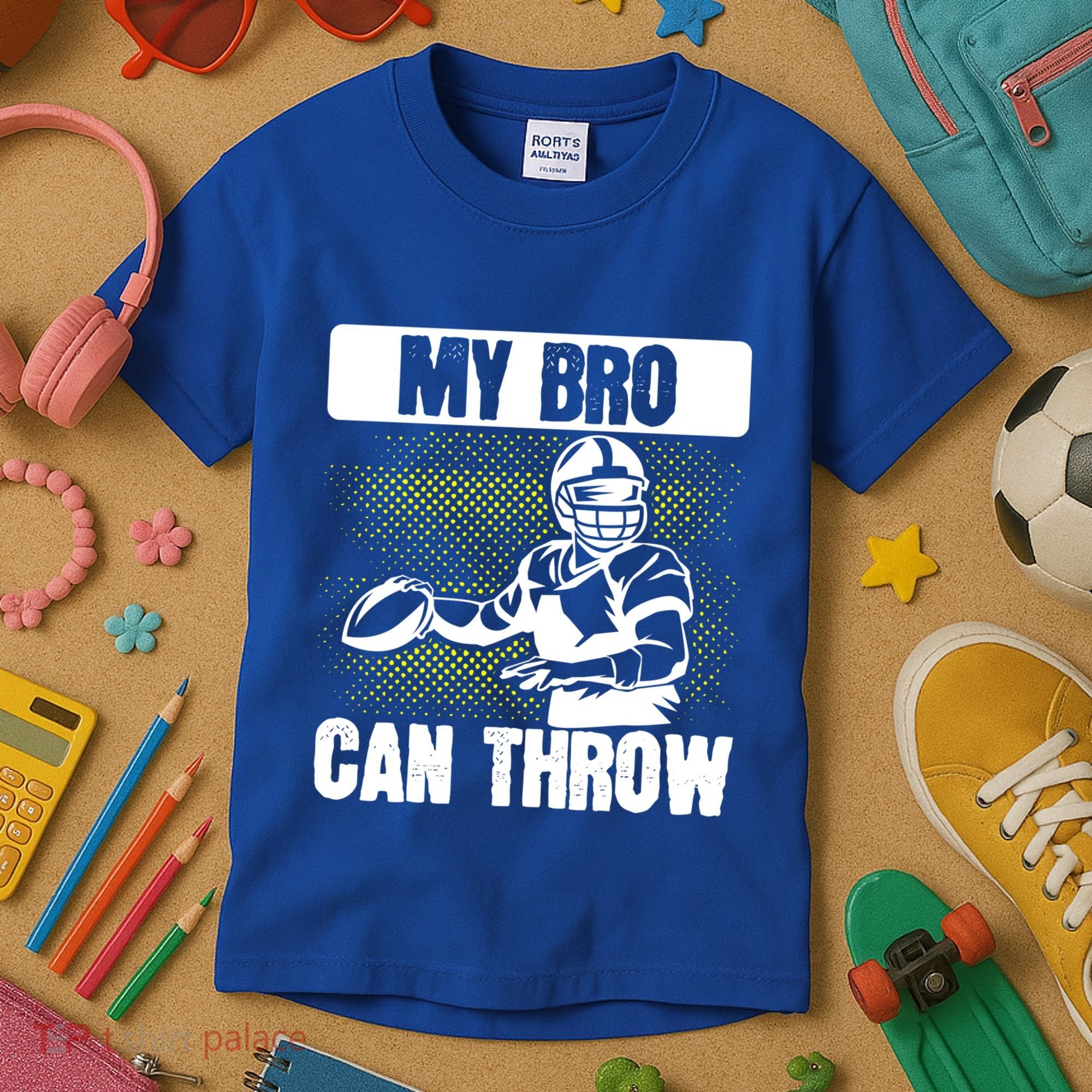American Football My Bro Can Throw Quarterback Gift Kids T-Shirt