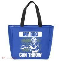 American Football My Bro Can Throw Quarterback Gift Tote Bag thumb 0